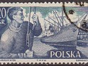 Poland 1956 Fisherman 20 Groszv Blue & Green Scott 721